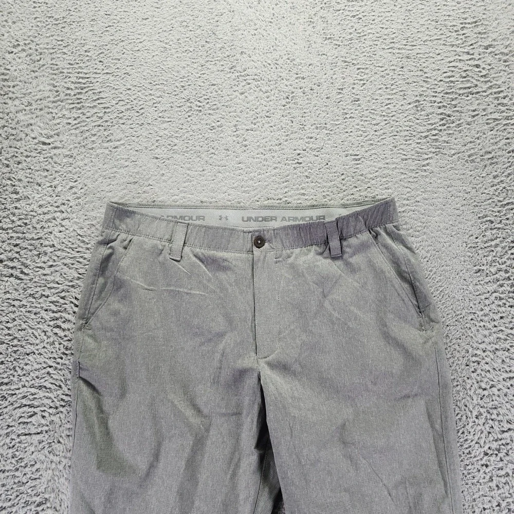 Under Armour Pant Men 38x32 Gray Polyester Golf Straight Loose Sport Performance